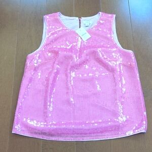 J CREW Pink sequins top NEW small